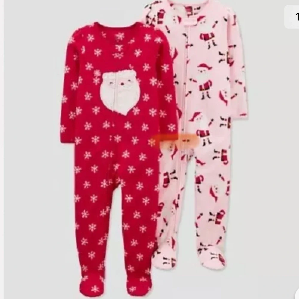 Carter’s Christmas Long Sleeve Footed Pajamas 12 M